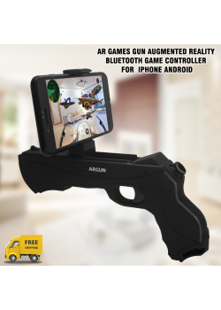  AR Games Gun Augmented Reality Bluetooth Game Controller with Cell Phone Stand Holder Portable  AR Toy with  iPhone Android, AR-47